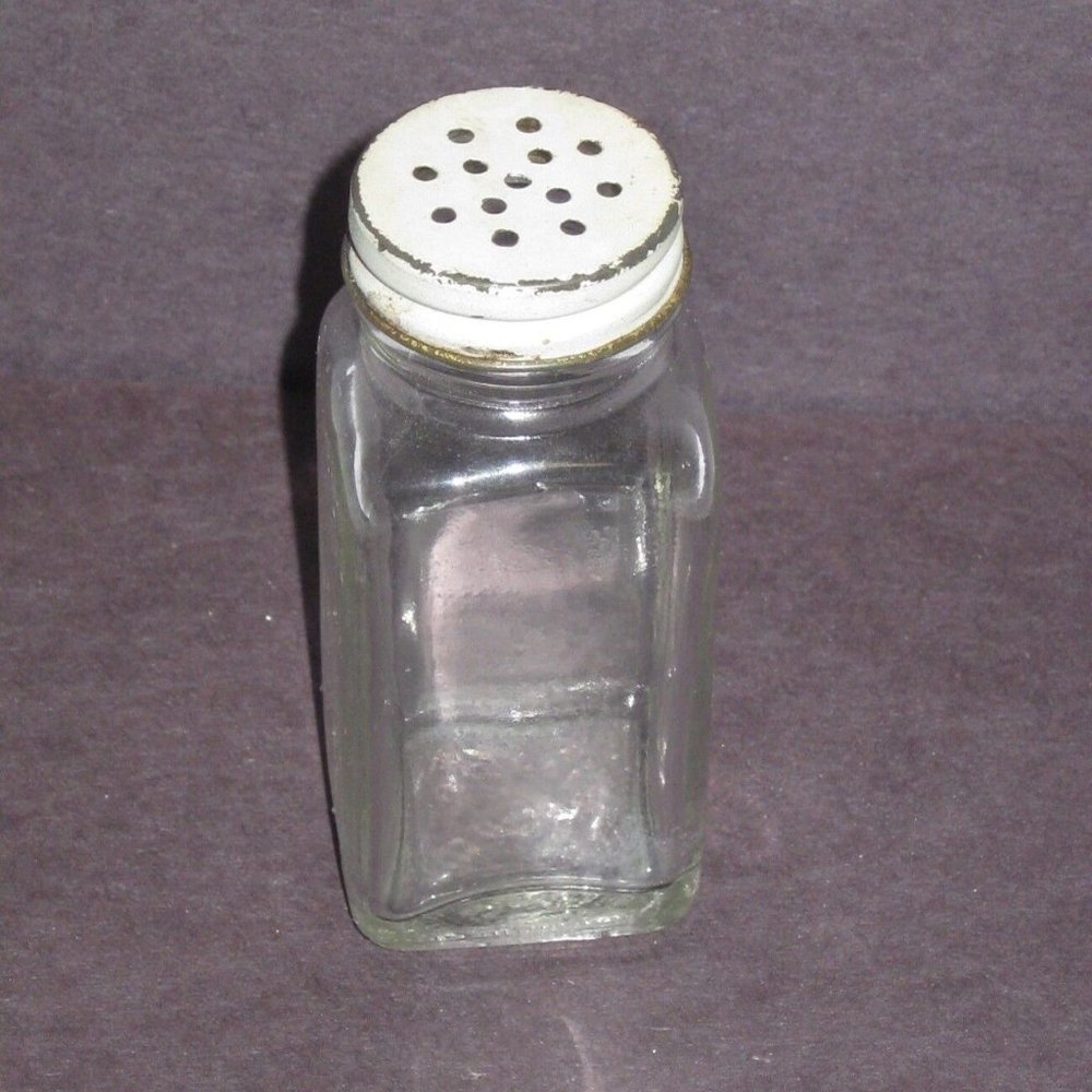 Vintage Clear Glass Shaker Top Jar-Candy Decorations for Cookies or Cakes-1940's